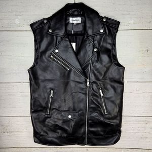 Vigoss Black Faux Leather Vest